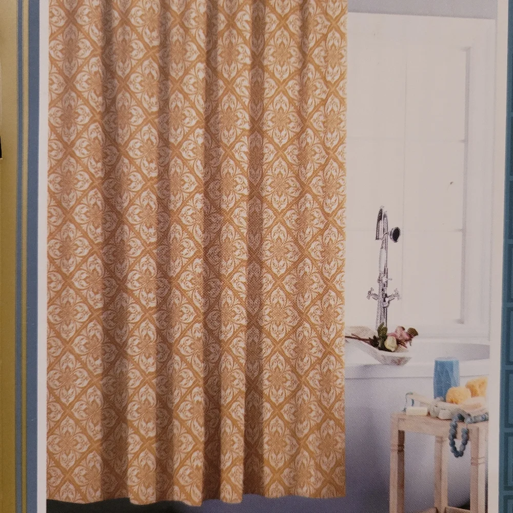 🤎 NWT Lillian August gold medallion shower curtain